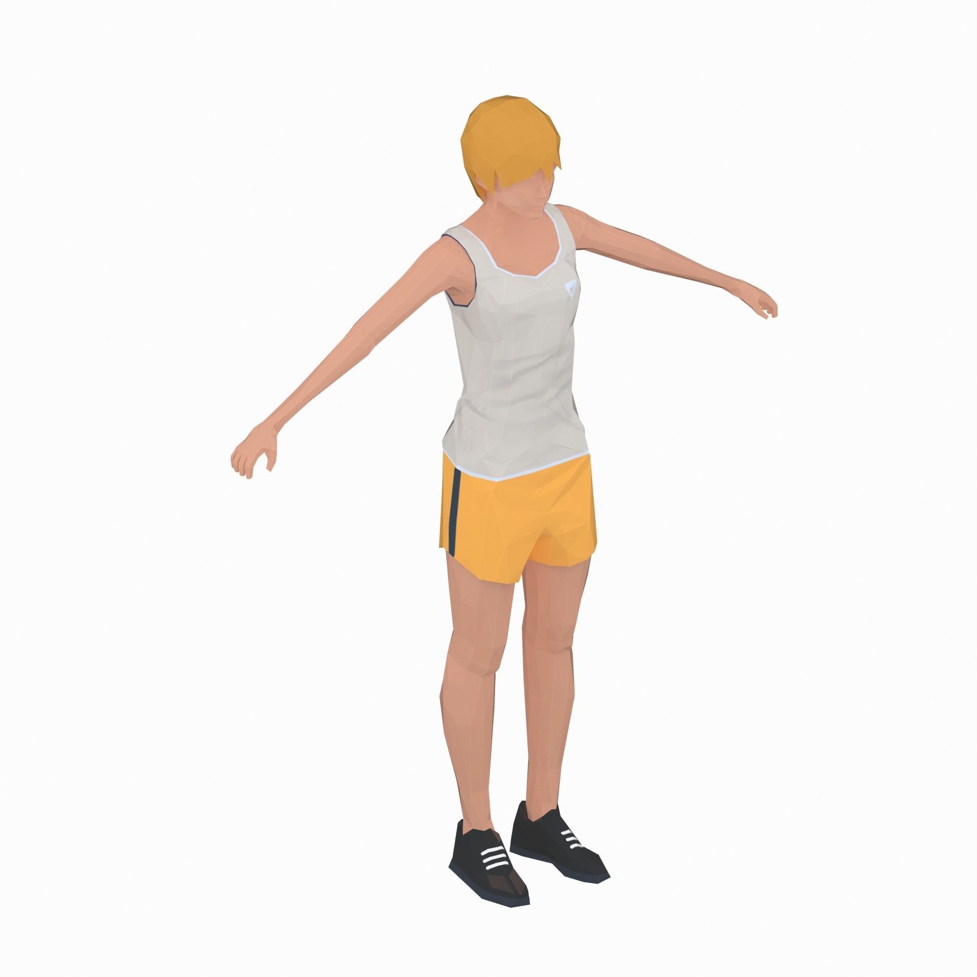 Bug  Exercise Woman Animation Low-poly 3D model_14