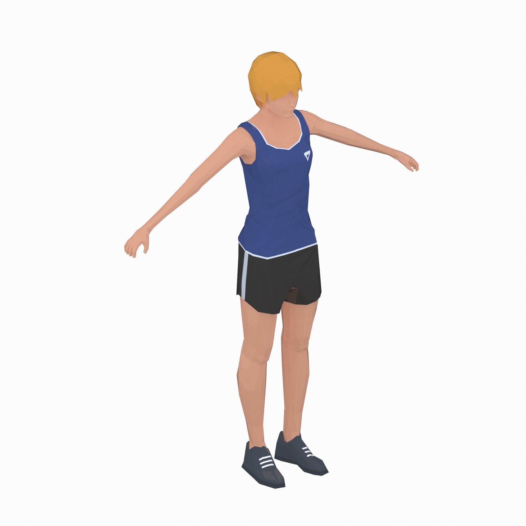 Bug  Exercise Woman Animation Low-poly 3D model_16