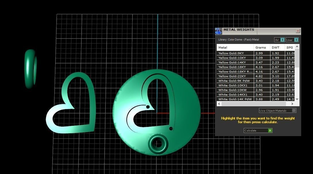 Model 328 Diamond Heart Pendant 3D print model_10