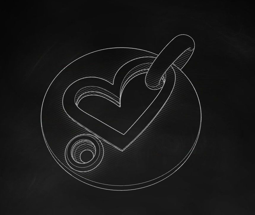 Model 328 Diamond Heart Pendant 3D print model_9