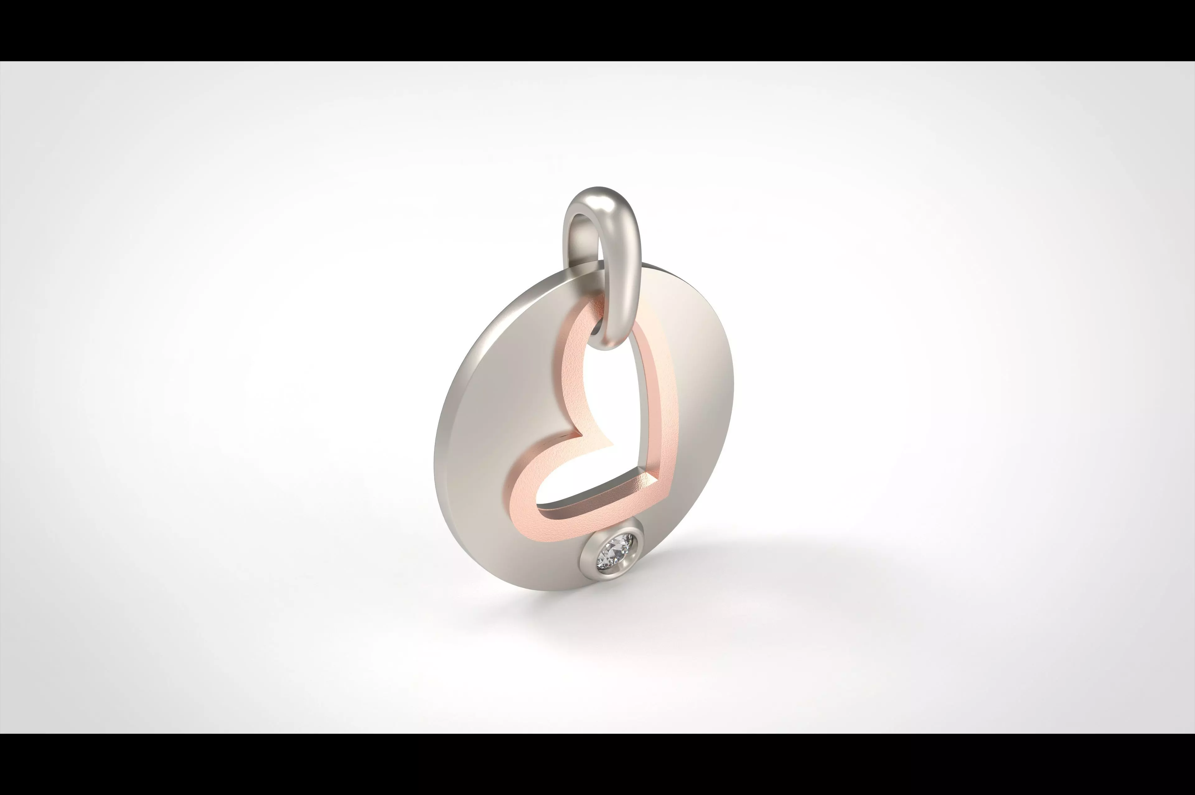 Model 328 Diamond Heart Pendant 3D print model_0