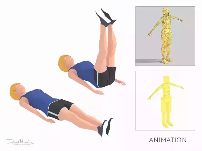 Leg Raiser  Exercise woman Animation