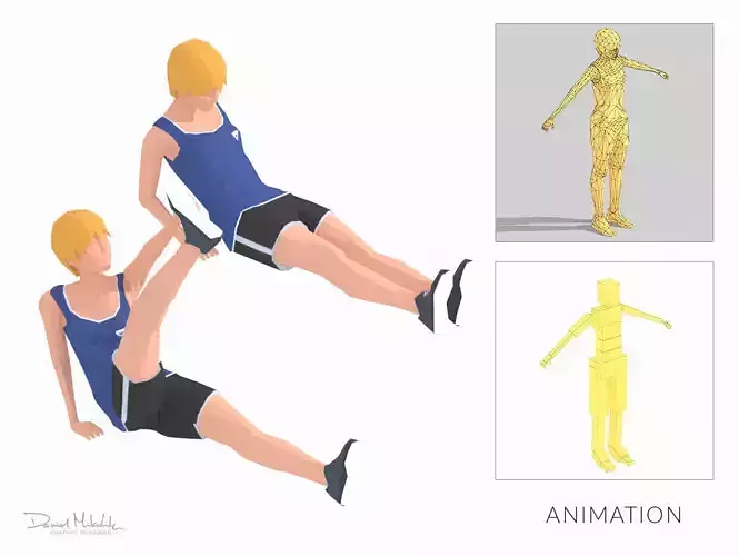Leg Opposite Touch  Exercise woman Animation