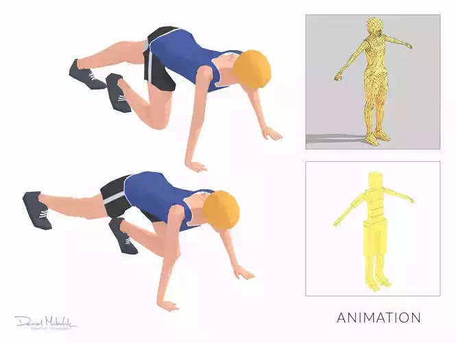 Mountain Climber  Exercise Woman Animation