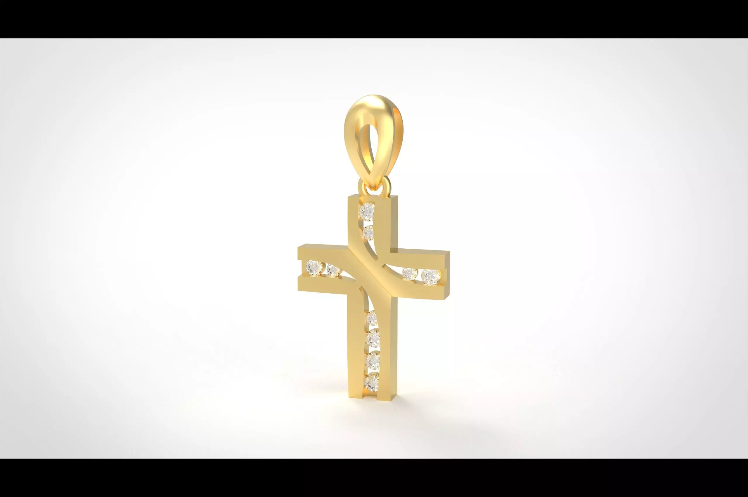 Model 330 Cross Channel Diamond Pendant 3D print model