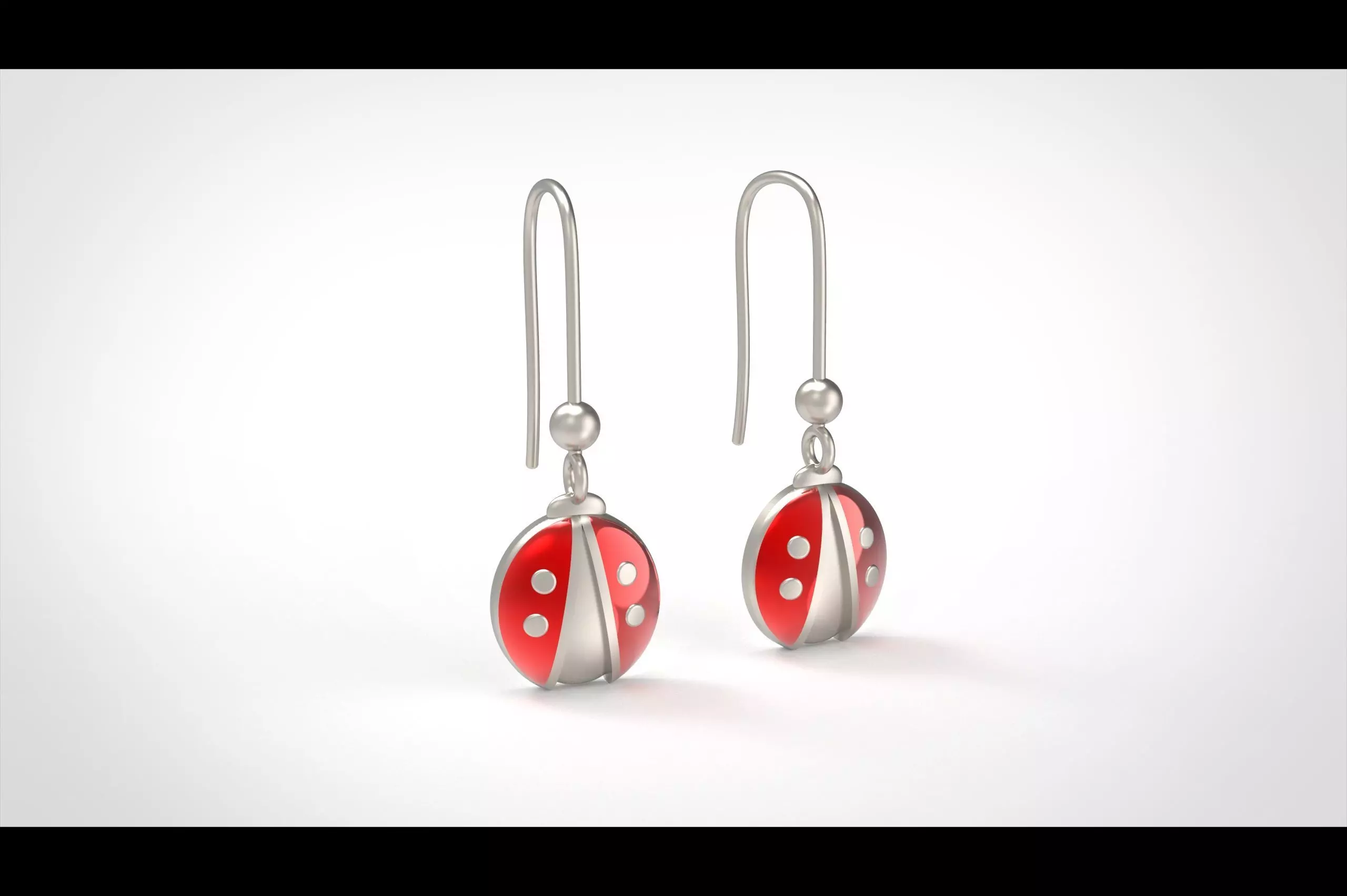 Model 331 Ladybug Enamel Earring 3D print model