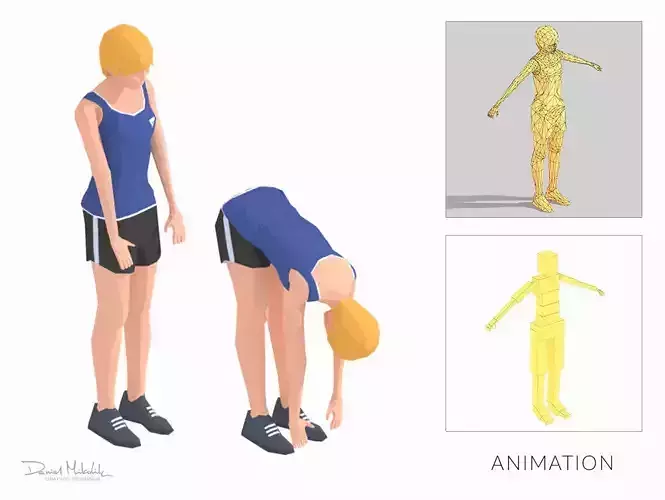 Slope  Exercise Woman Animation