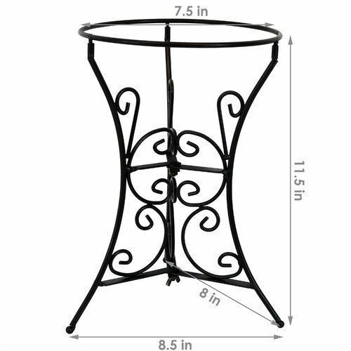 Black Tatianina Gazing Ball Stand 3D model_4