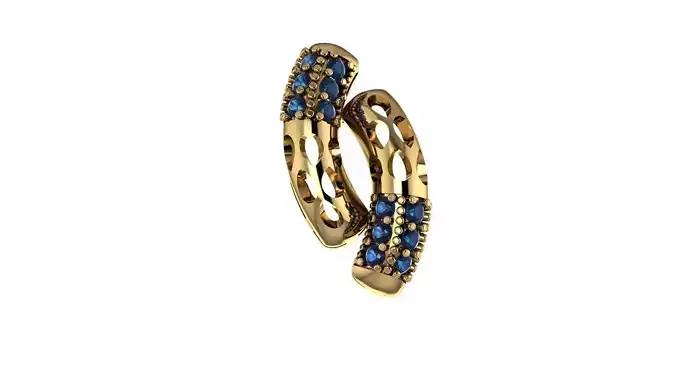 NECKLACES gold ring with sapphires