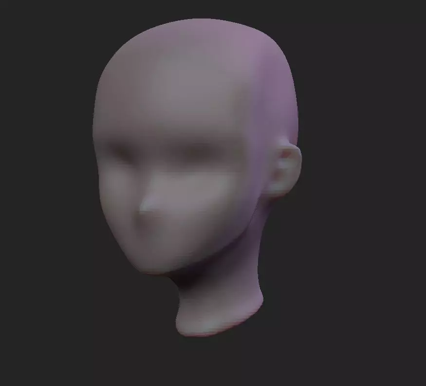 Anime Head Base Mesh 3D model_0