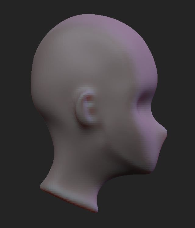 Anime Head Base Mesh 3D model_4