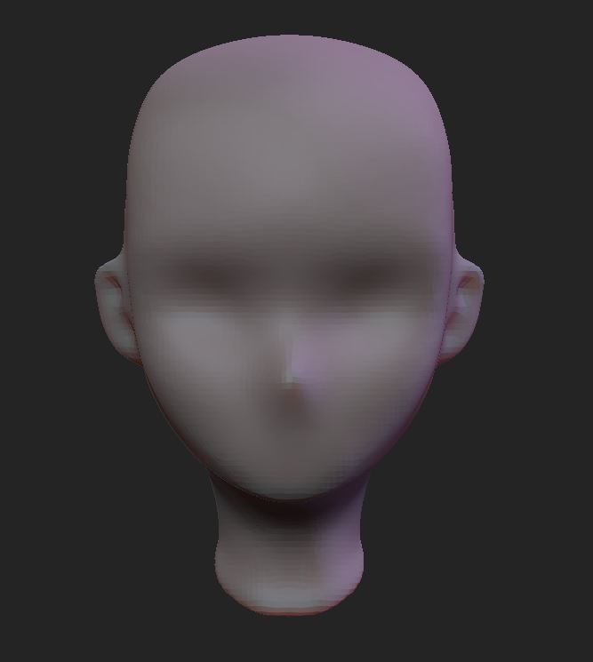 Anime Head Base Mesh 3D model_5
