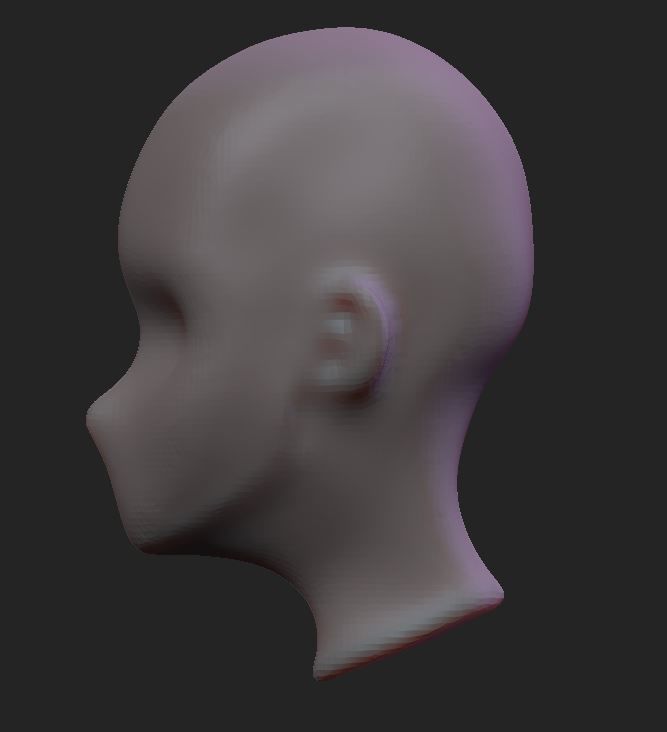 Anime Head Base Mesh 3D model_2