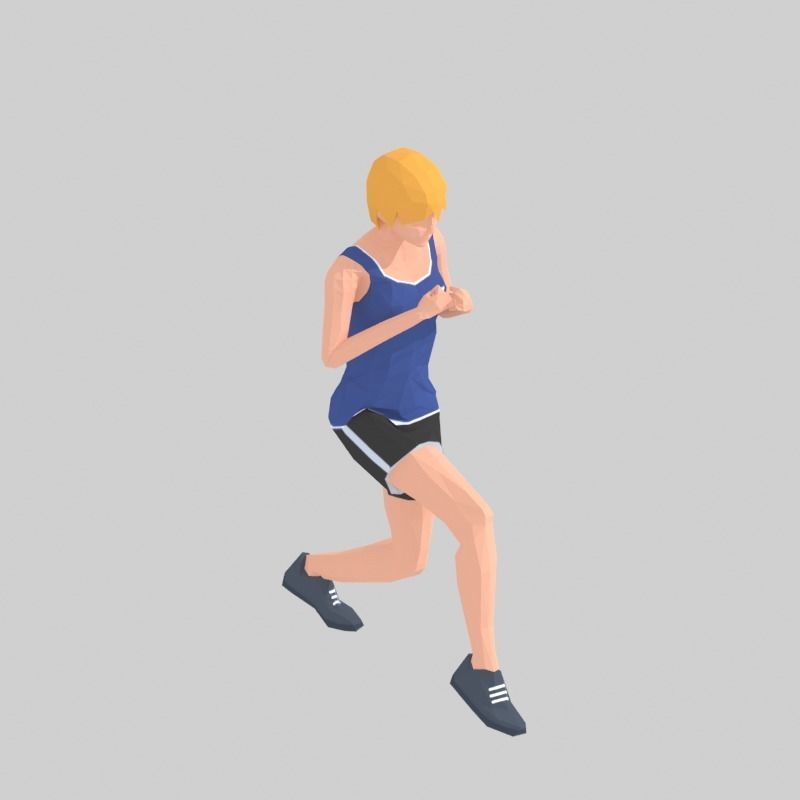 Step Front  Exercise Woman Animation Low-poly 3D model_20