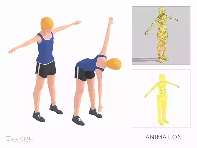 Twist Slope  Exercise Woman Animation