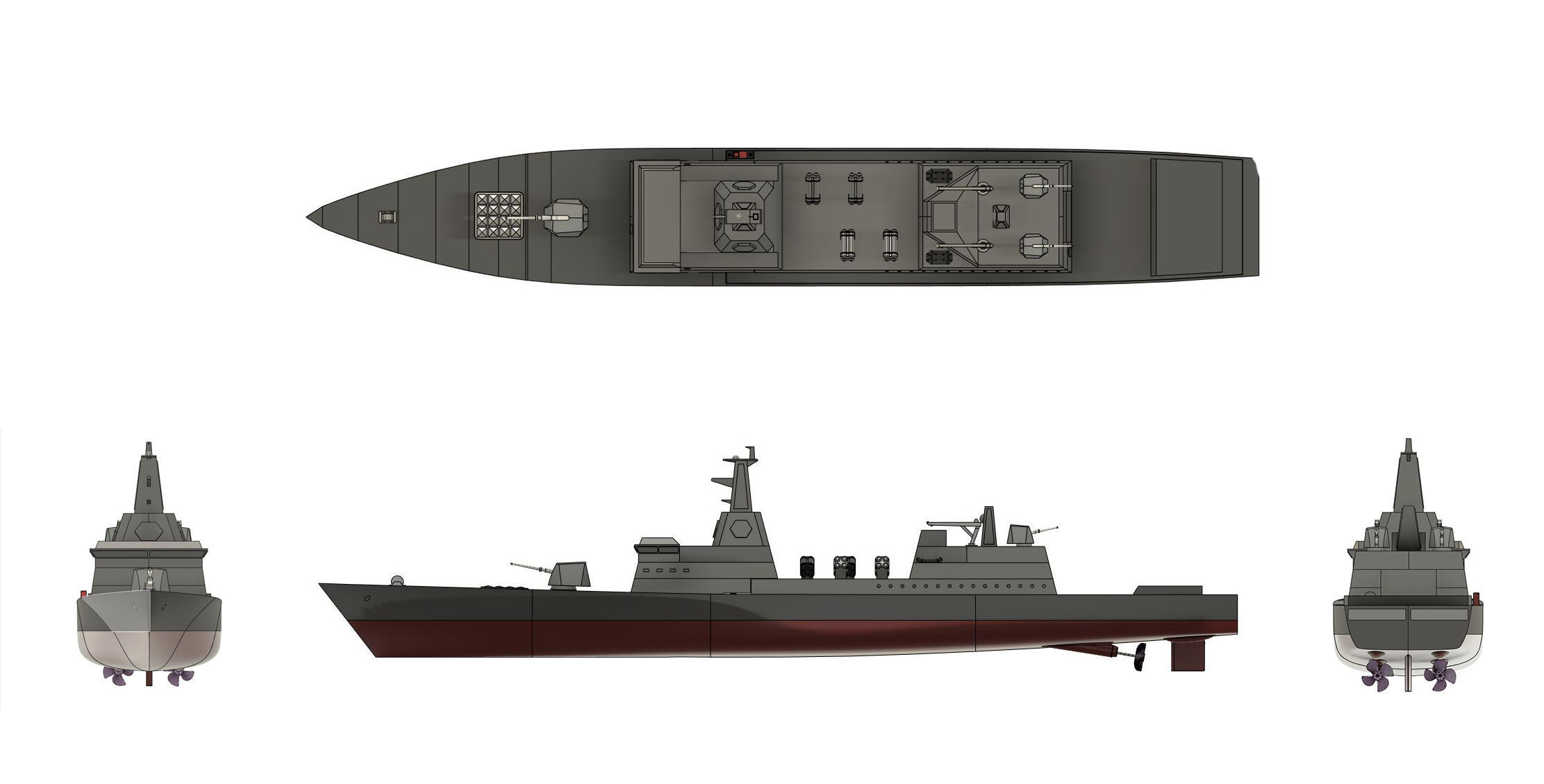 Cruiser - 3D print warship 3D print model_3