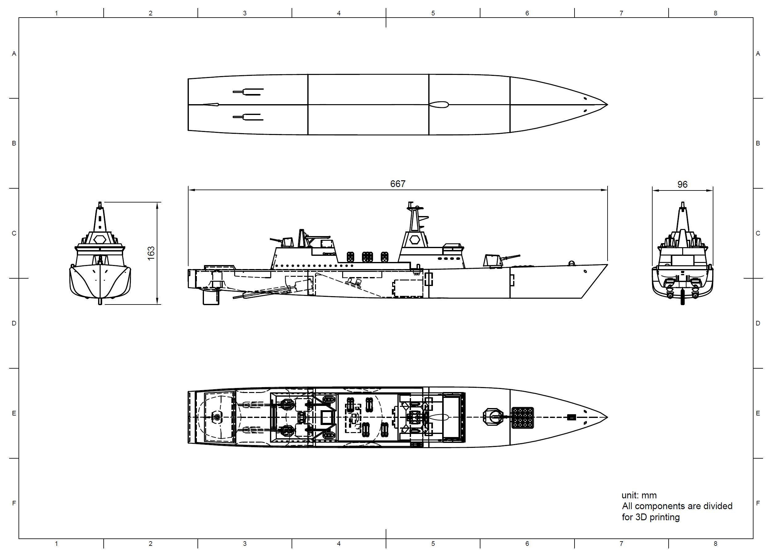 Cruiser - 3D print warship 3D print model_4