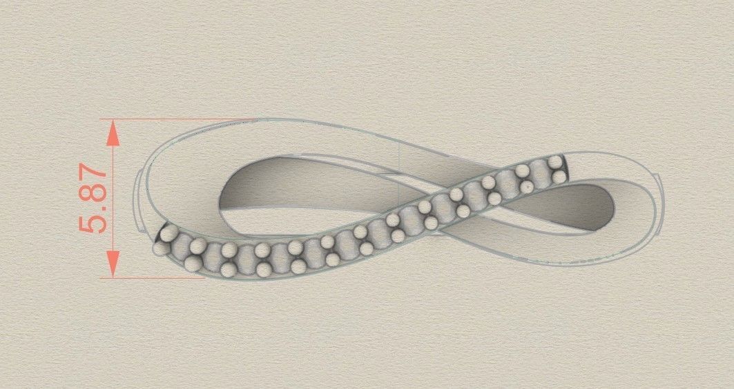 Model 333 Infinity Ring 6half US Size  3D print model_5