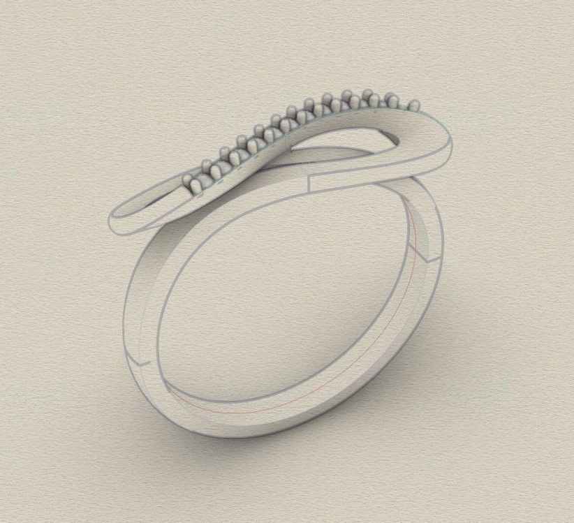 Model 333 Infinity Ring 6half US Size  3D print model_8