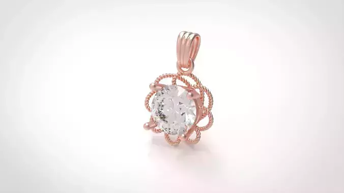 Model 335 Diamond Auger Wire Pendant 3D print model