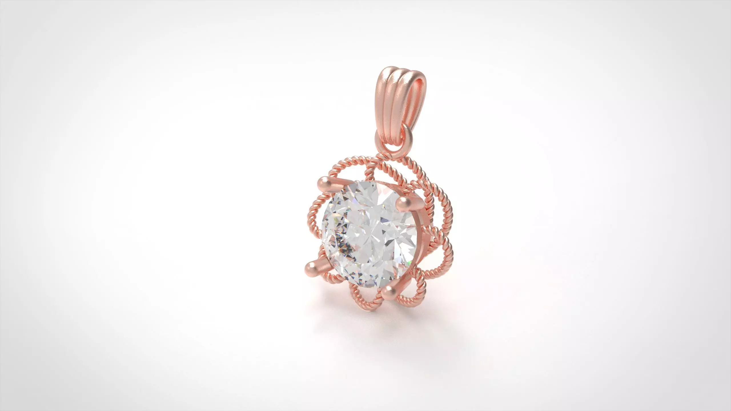 Model 335 Diamond Auger Wire Pendant 3D print model