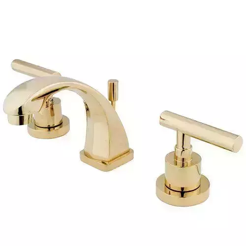 Polished Brass Manhattan Widespread Bathroom Faucet 