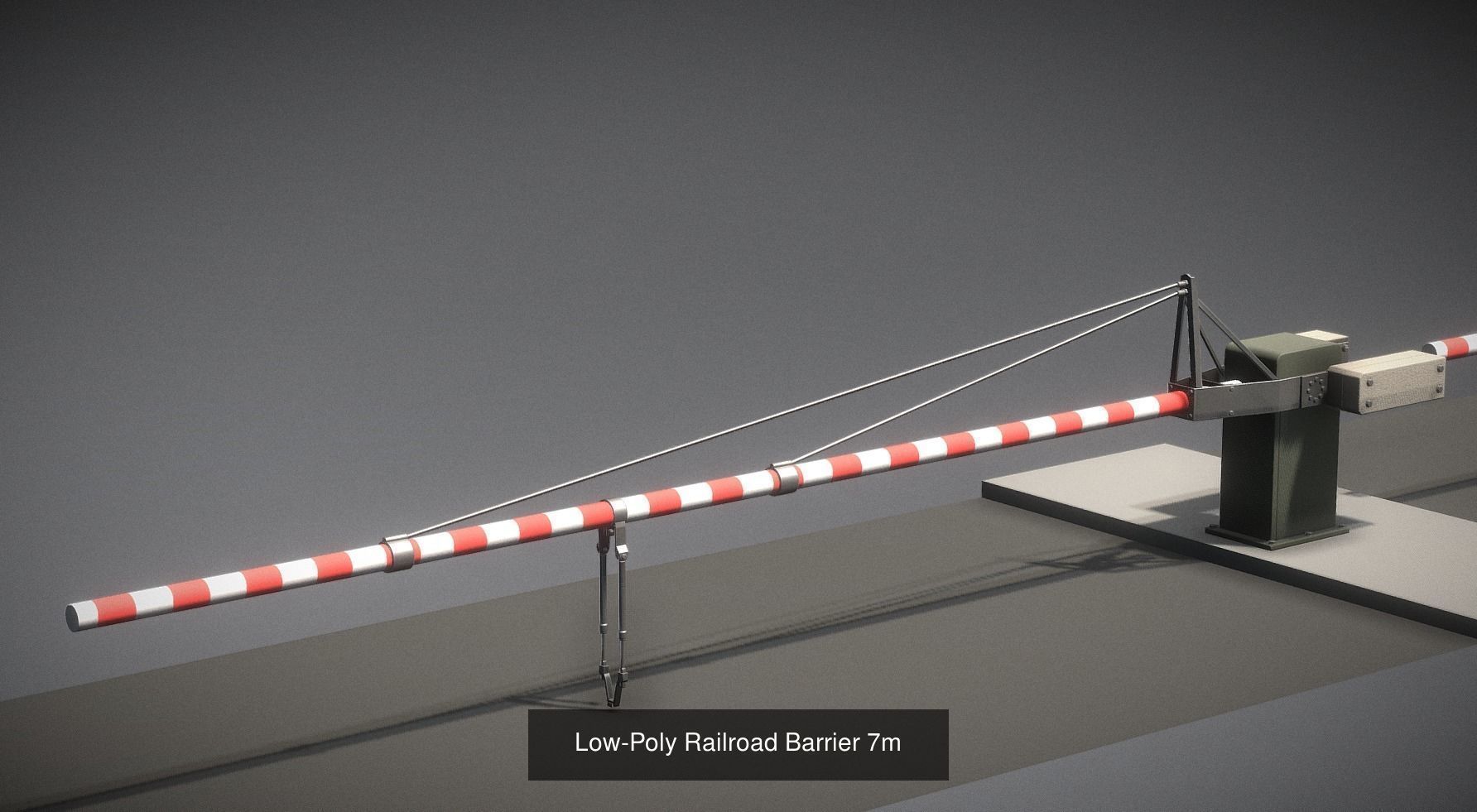 Railroad Barrier 7m High and Low-Poly Version 3D Model Collection_4
