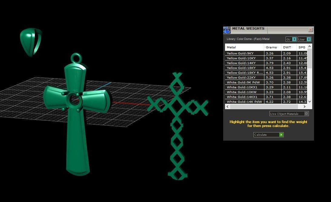 Model 337 Cross Diamond Pendant  3D print model_10