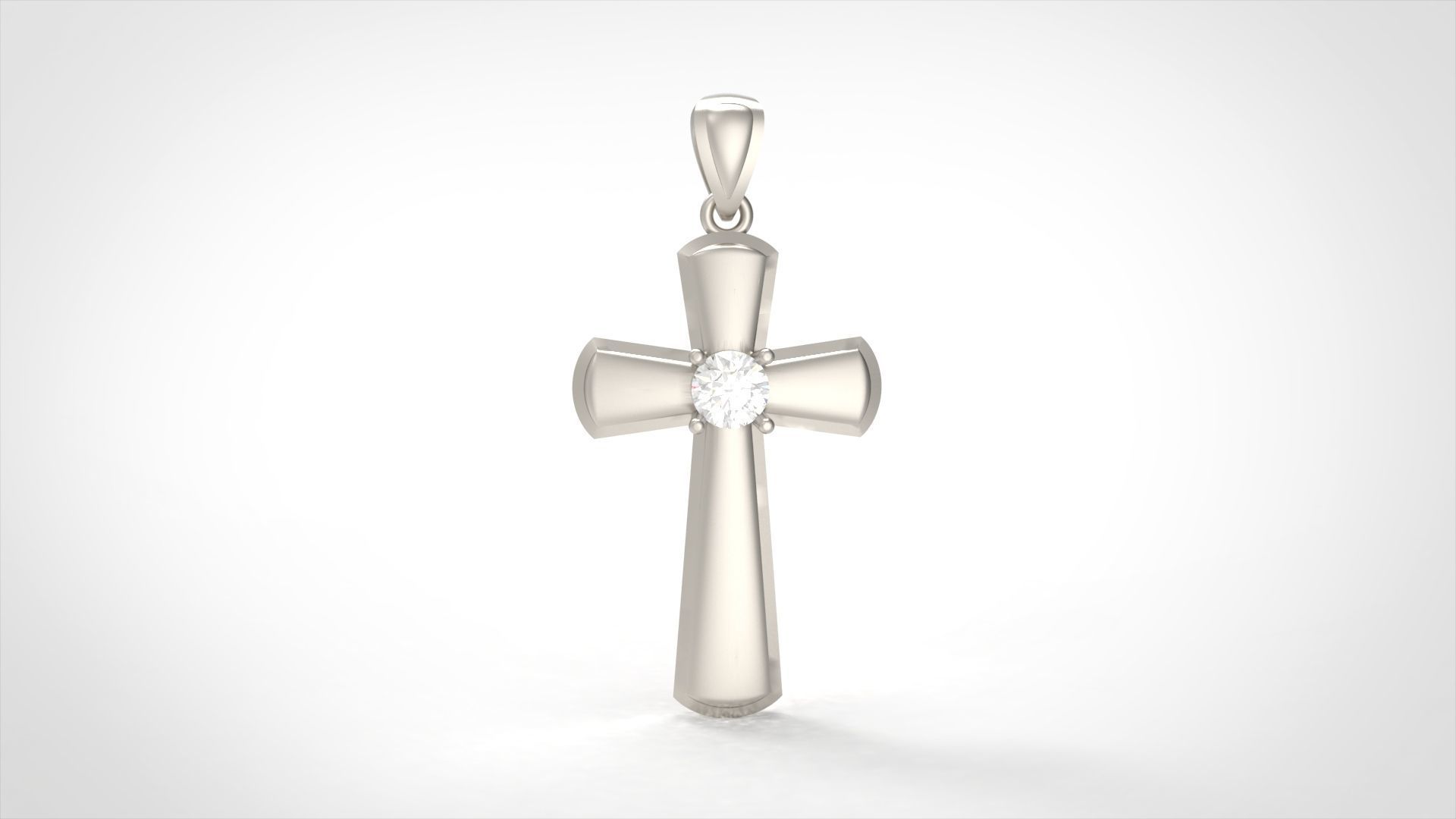 Model 337 Cross Diamond Pendant  3D print model_4
