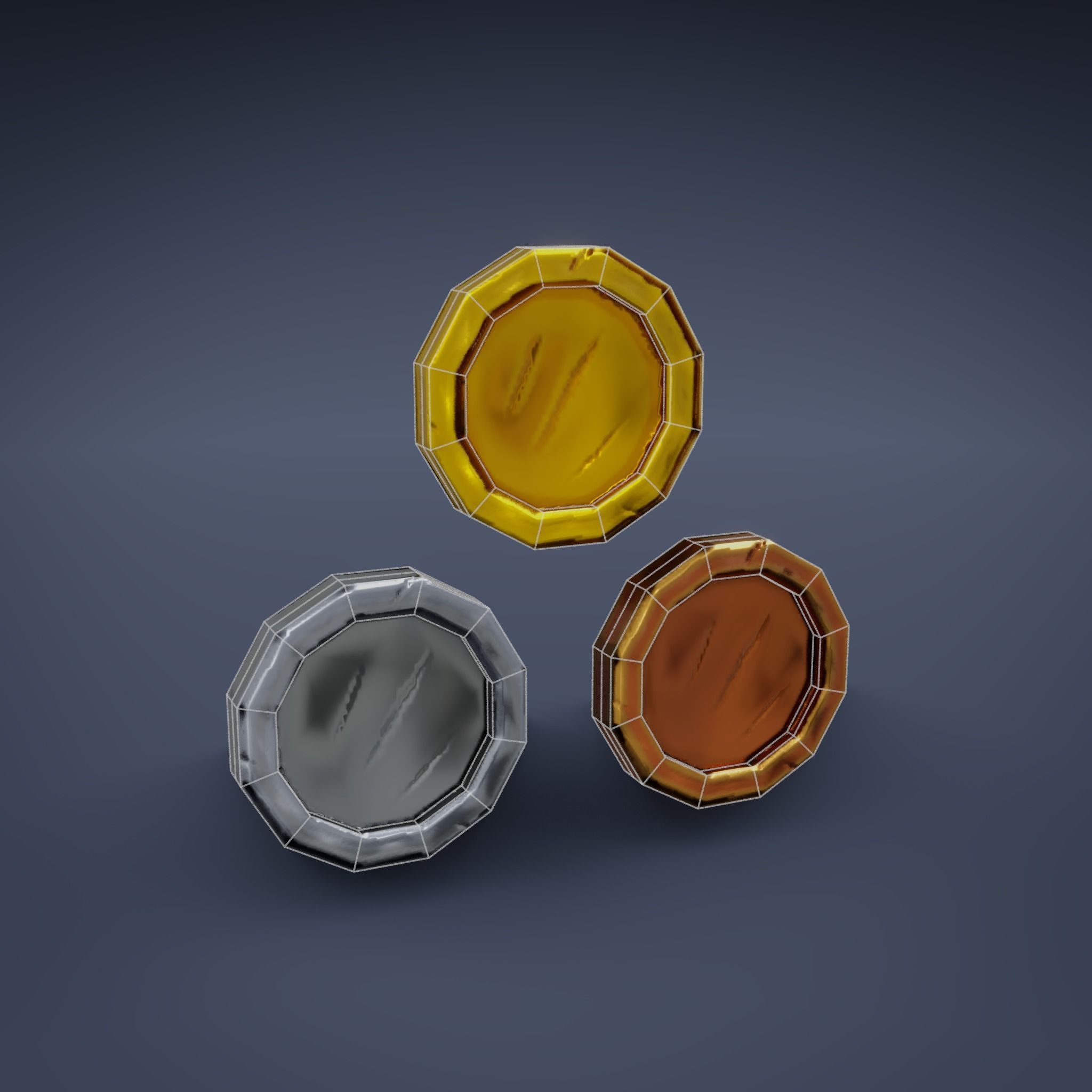 Basic RPG Game Potions and Valuables set Low-poly 3D model_9