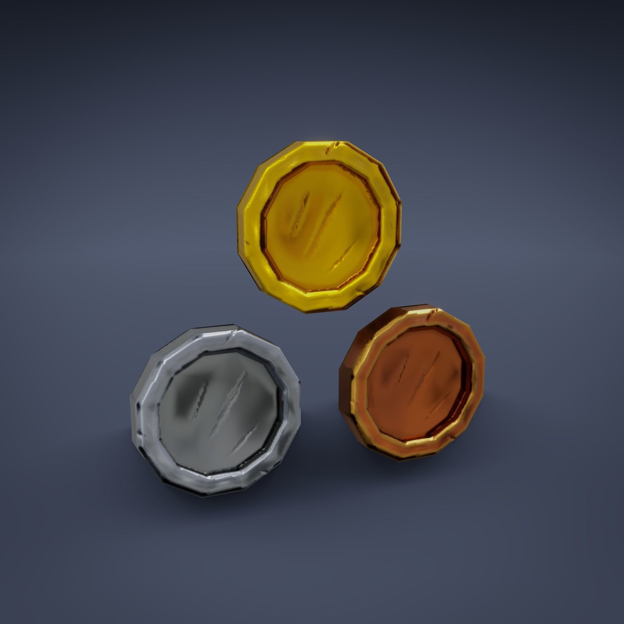 Basic RPG Game Potions and Valuables set Low-poly 3D model_8