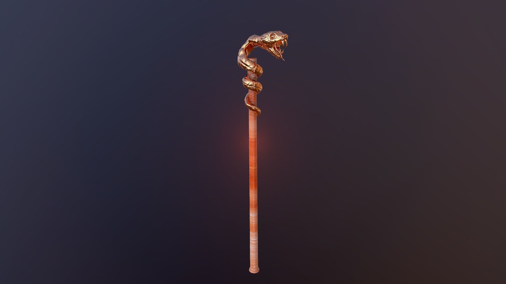 Snake stick Low-poly 3D model_4