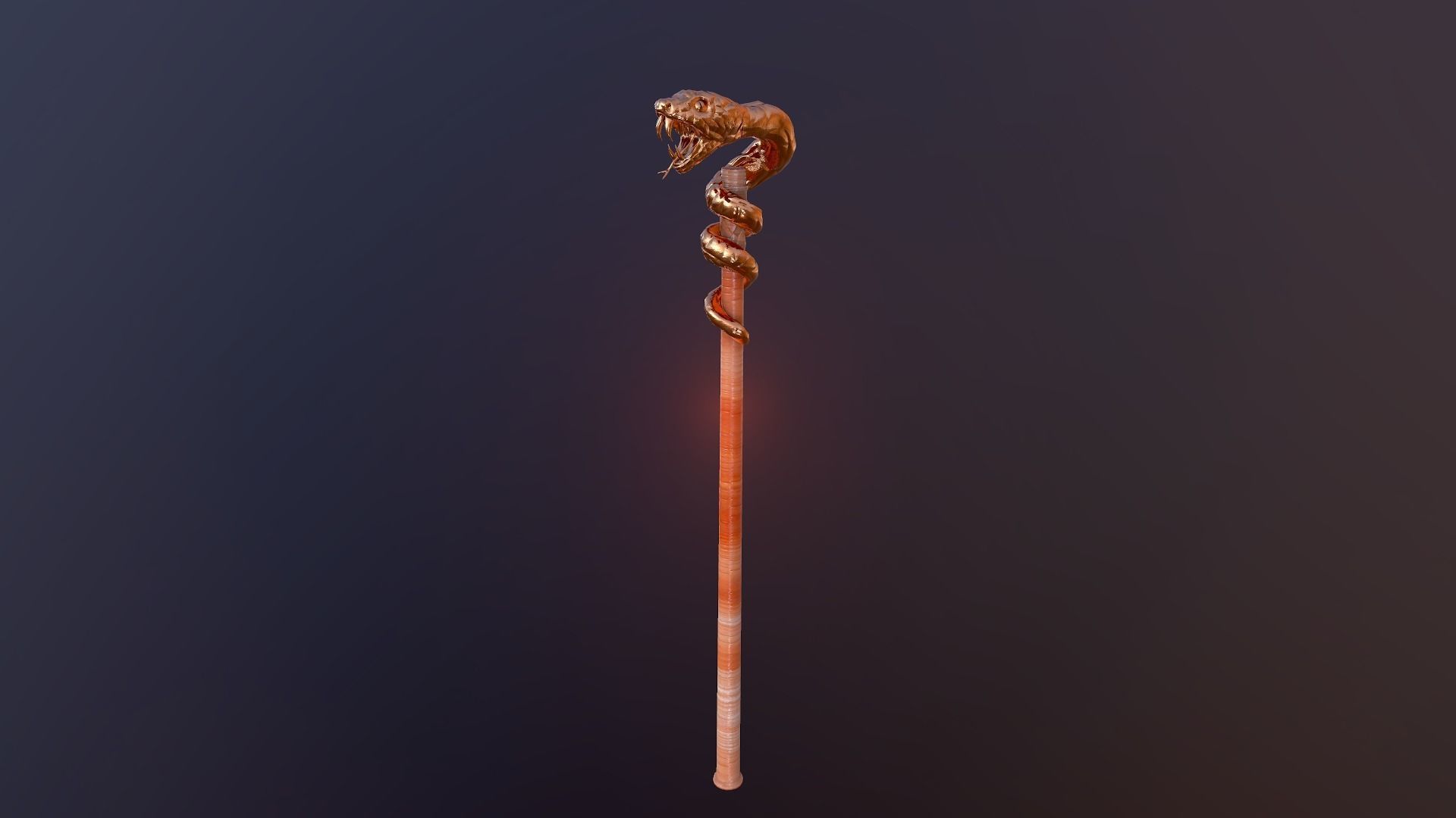 Snake stick Low-poly 3D model_12