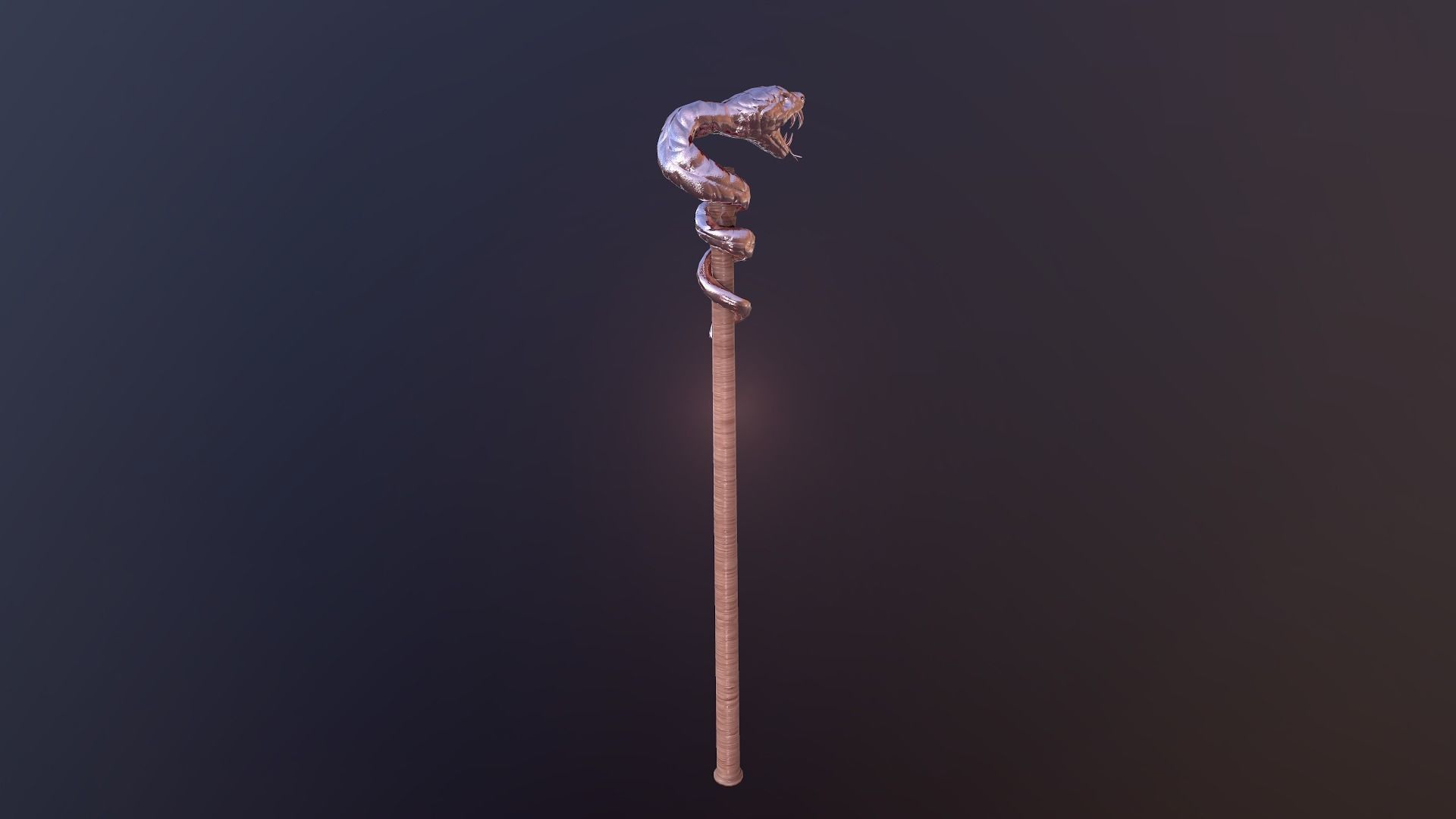 Snake stick Low-poly 3D model_6