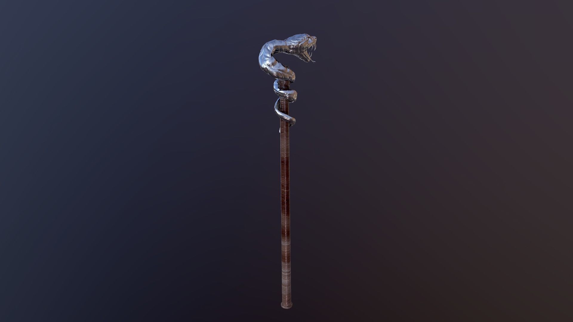 Snake stick Low-poly 3D model_7