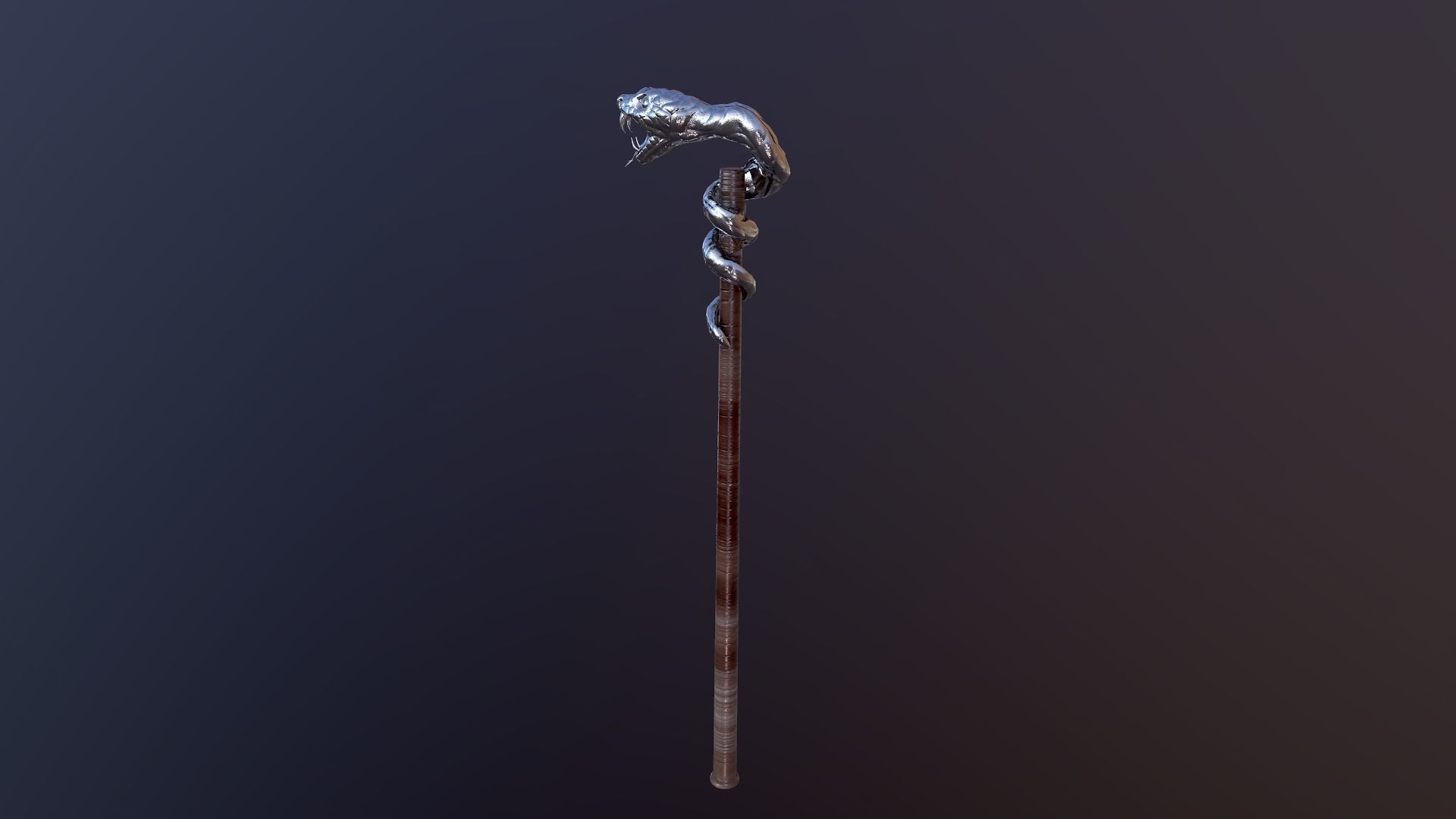 Snake stick Low-poly 3D model_8