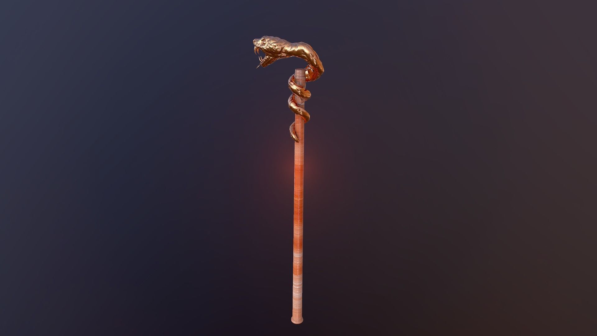 Snake stick Low-poly 3D model_9