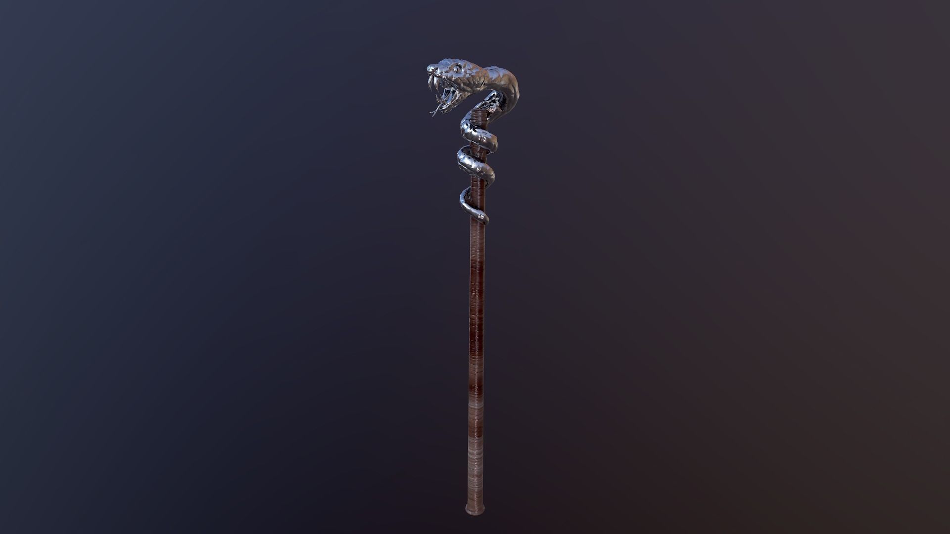 Snake stick Low-poly 3D model_13