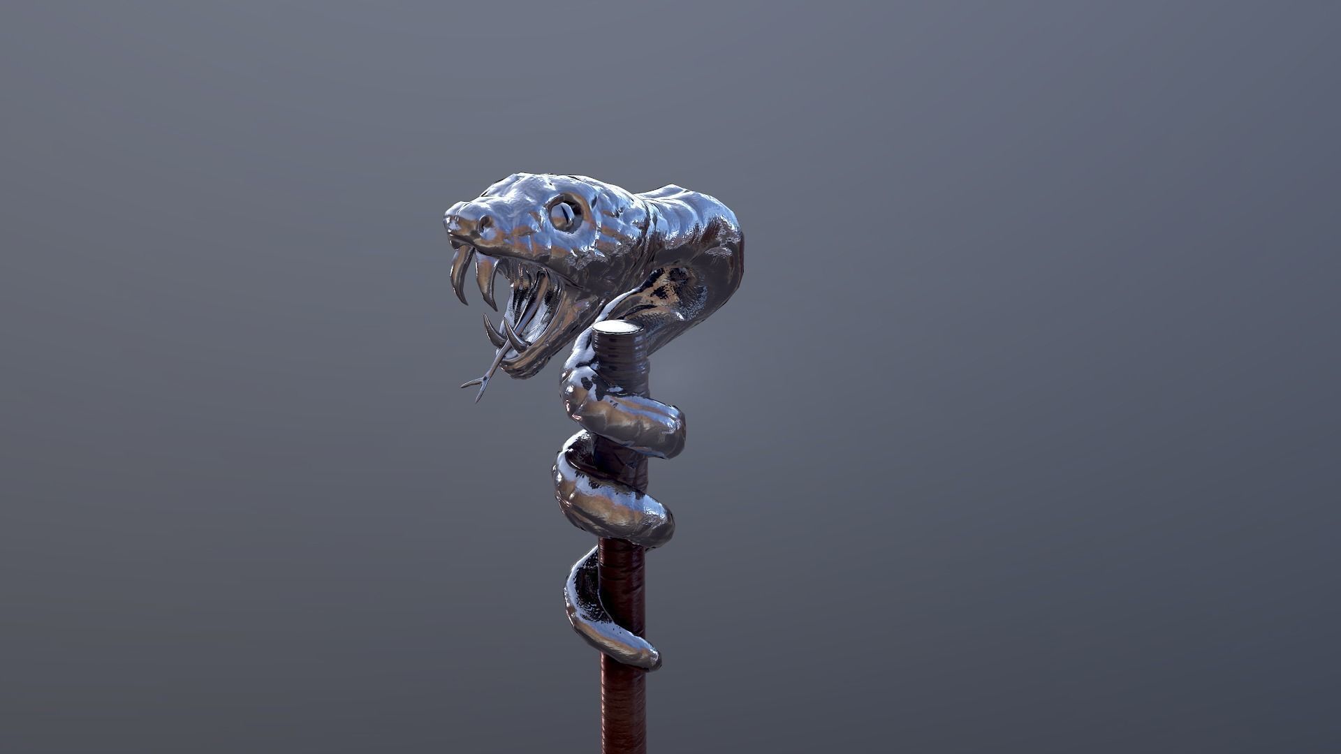 Snake stick Low-poly 3D model_14