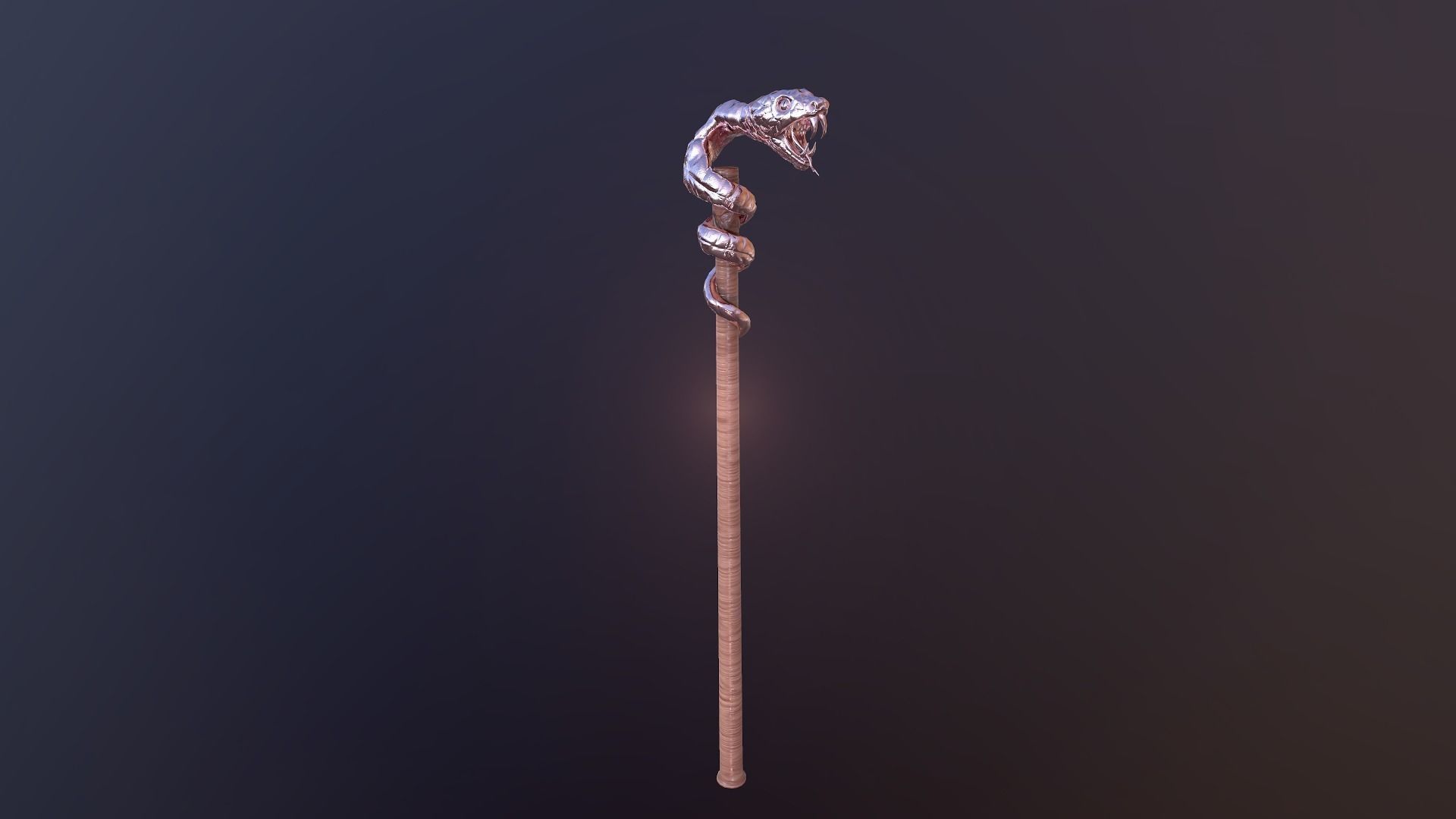 Snake stick Low-poly 3D model_2