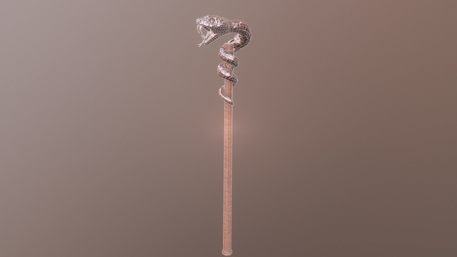 Snake stick Low-poly 3D model_20