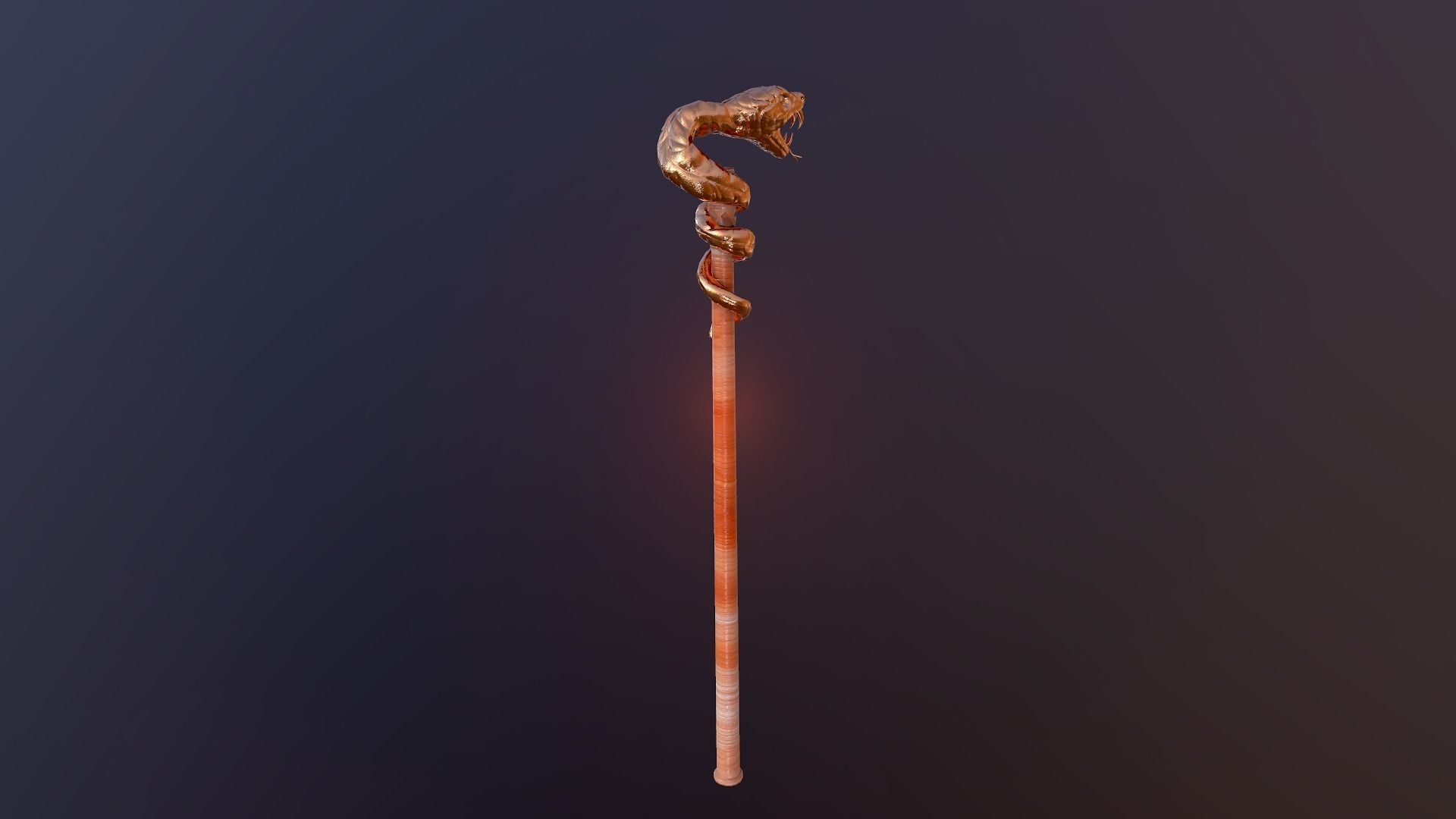Snake stick Low-poly 3D model_5