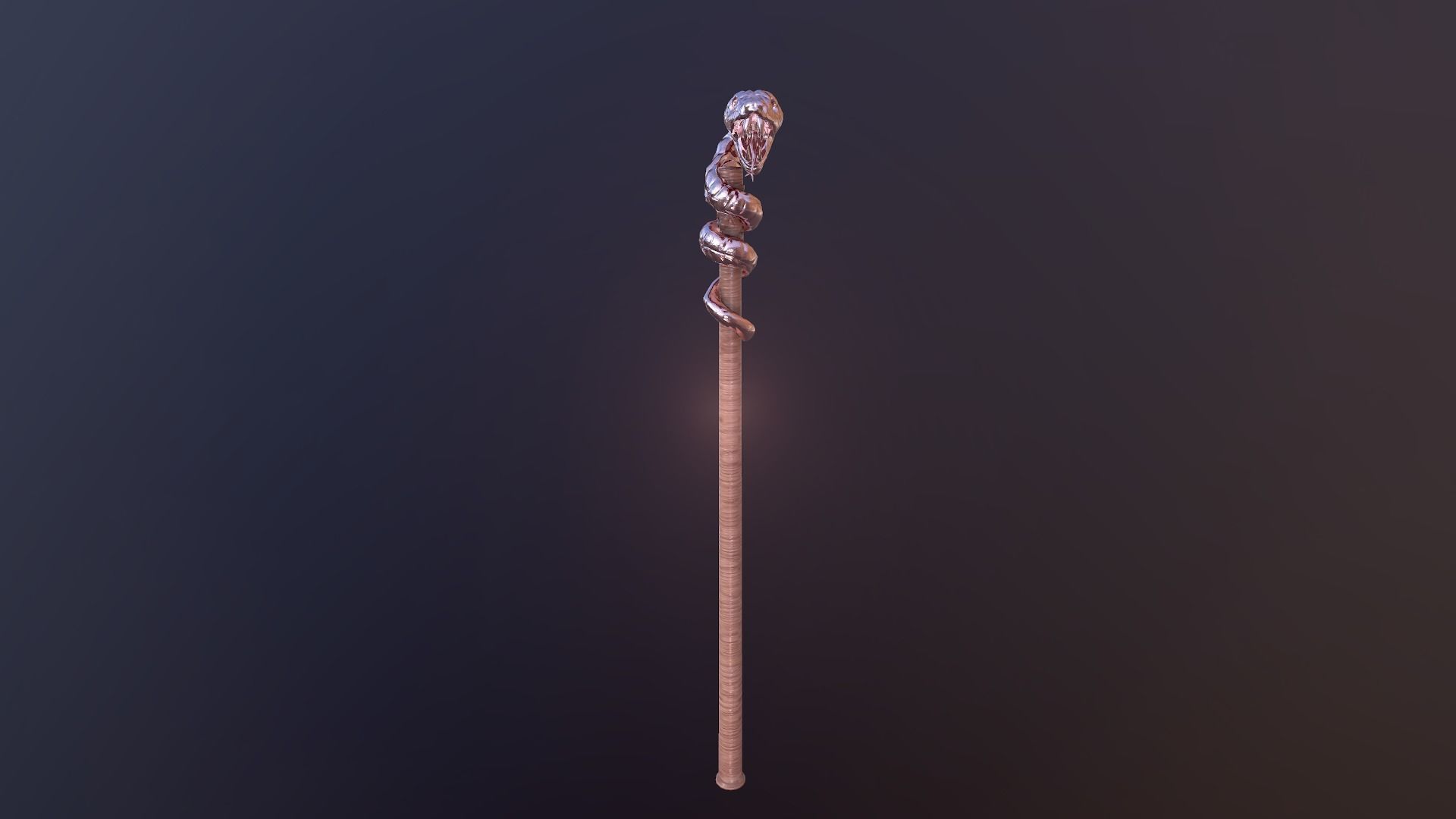 Snake stick Low-poly 3D model_0