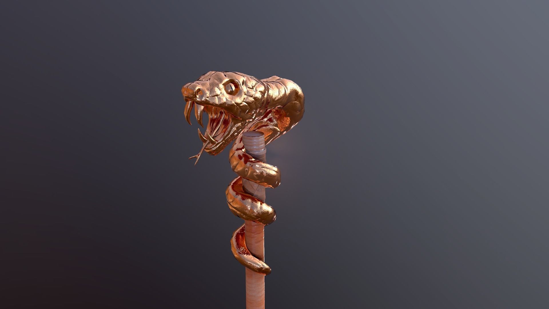Snake stick Low-poly 3D model_15