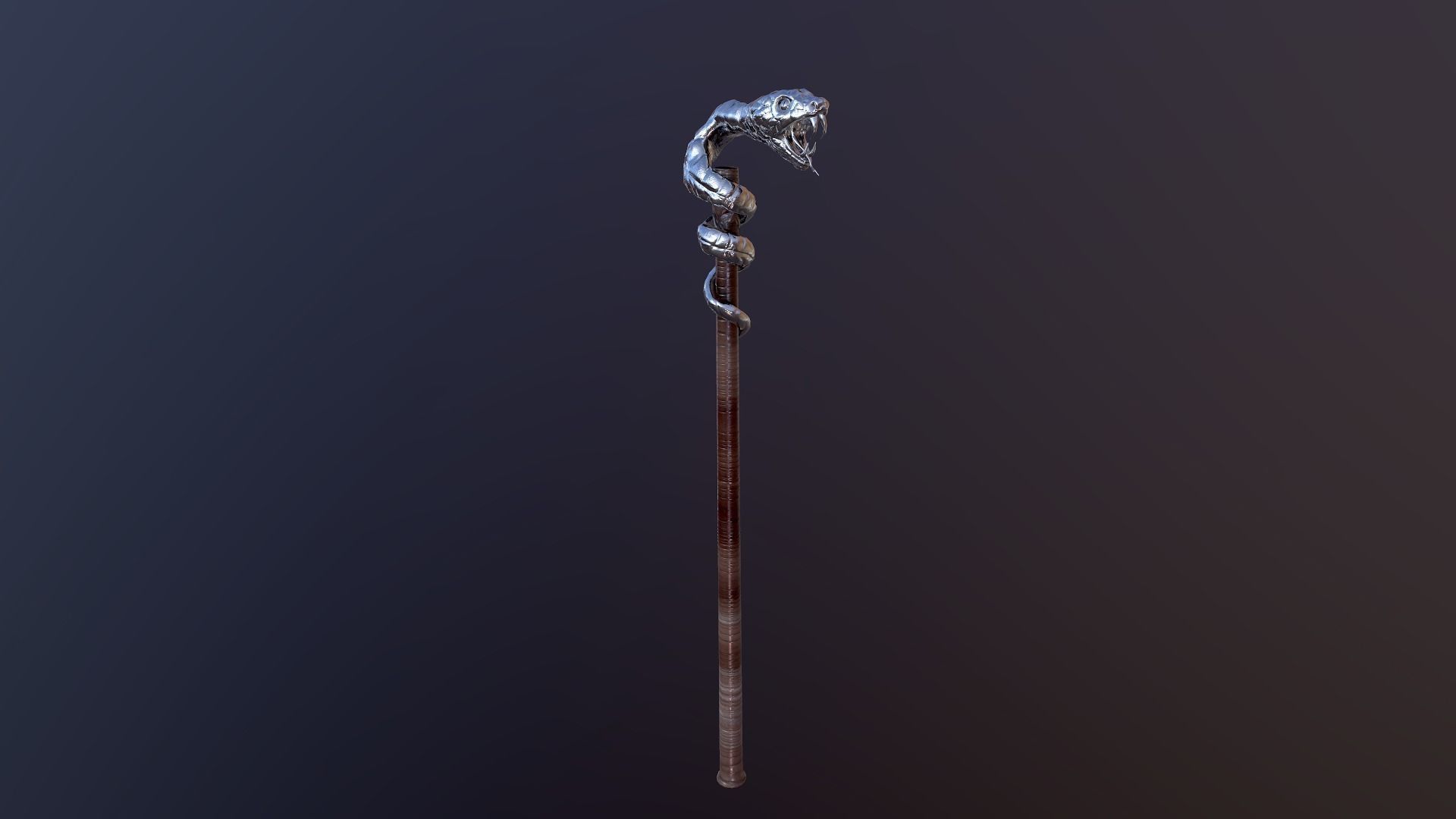 Snake stick Low-poly 3D model_3