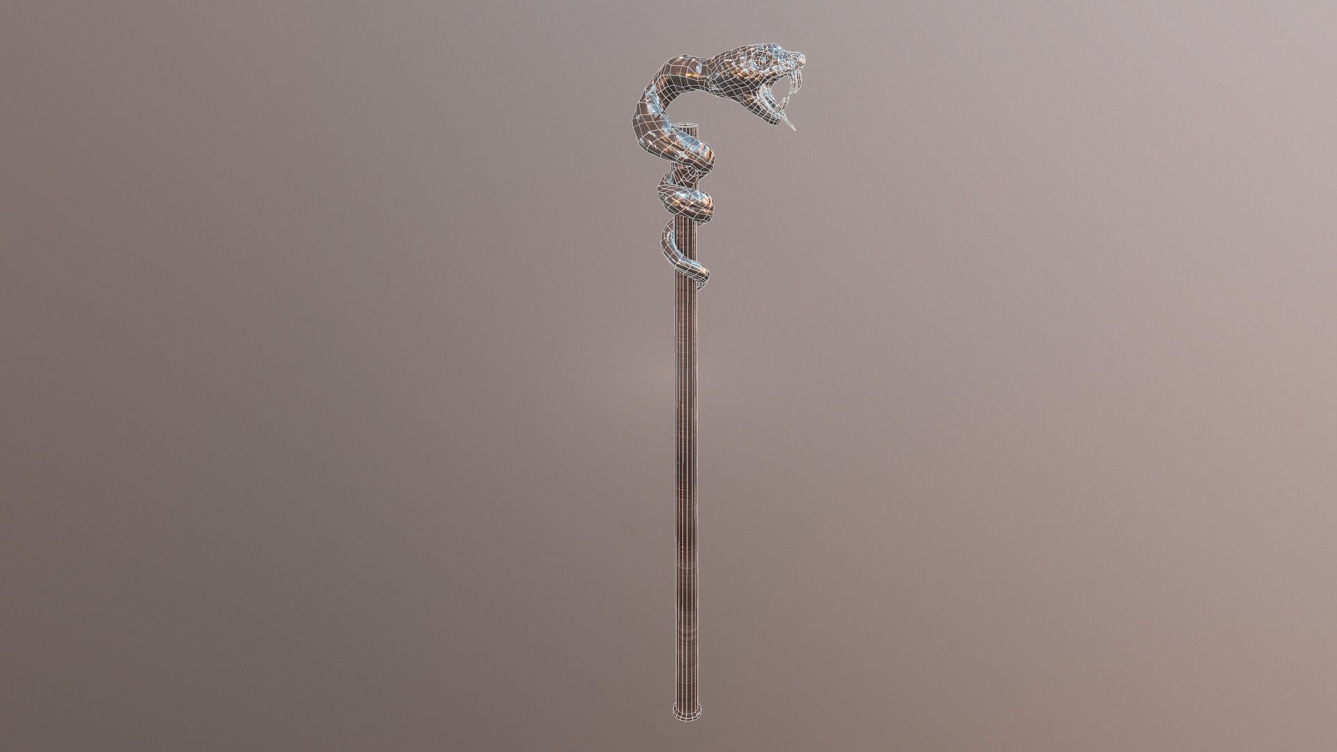 Snake stick Low-poly 3D model_21