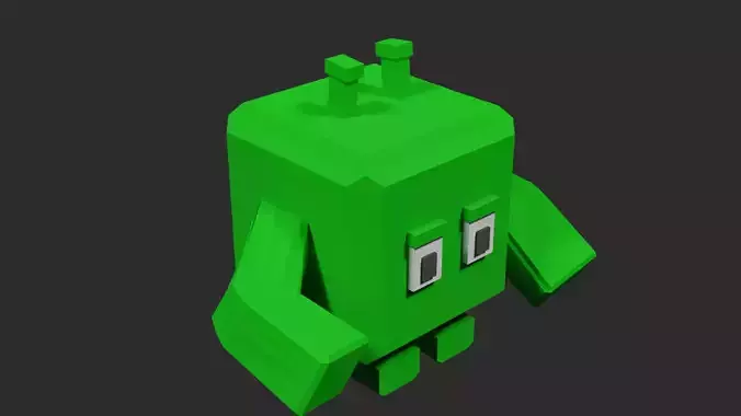 Lowpoly fantasy Character named Cuby Low-poly 3D model