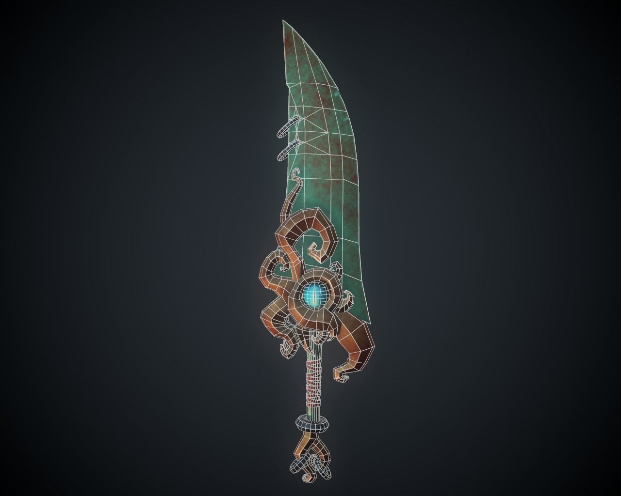 Stylized Monster Sword Low-poly 3D model_9