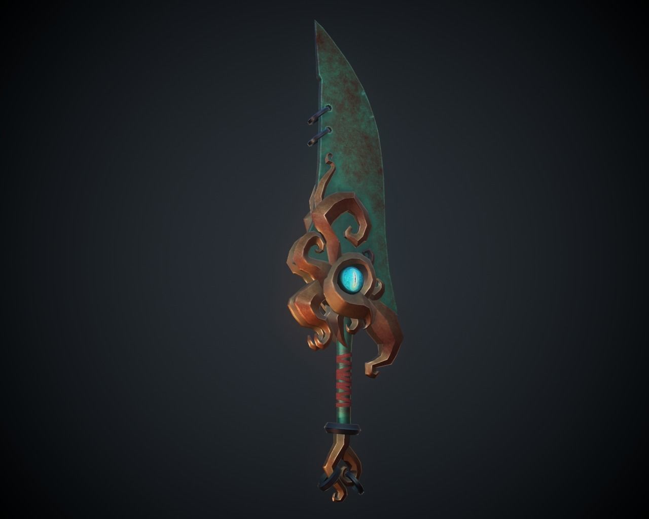 Stylized Monster Sword Low-poly 3D model_3