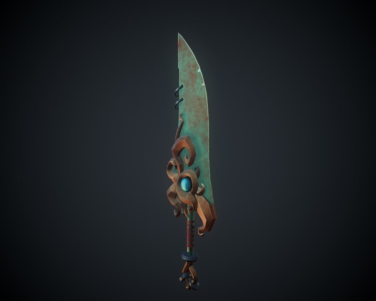 Stylized Monster Sword Low-poly 3D model_8